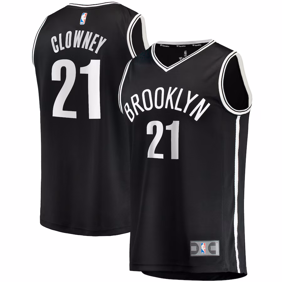 Men's Brooklyn Nets Noah Clowney Fanatics Black  Fast Break Replica Jersey - Icon Edition - Puhuasuan