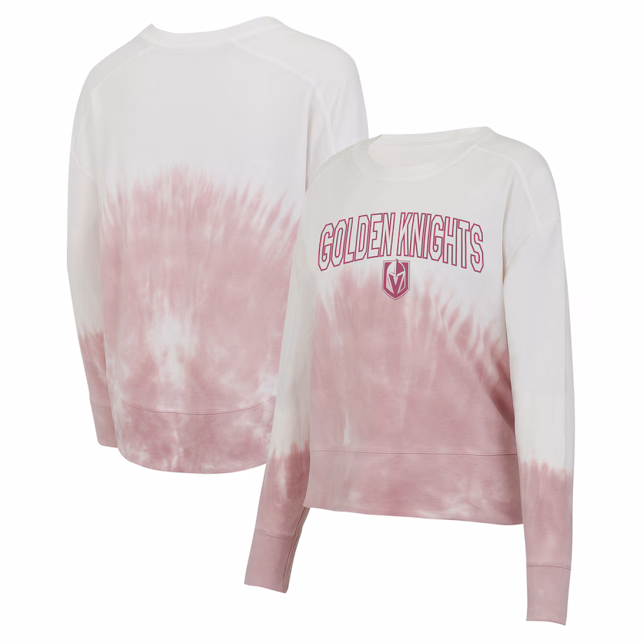 Women's Vegas Golden Knights Concepts Sport Pink/White Orchard Tie-Dye Long Sleeve T-Shirt - Puhuasuan