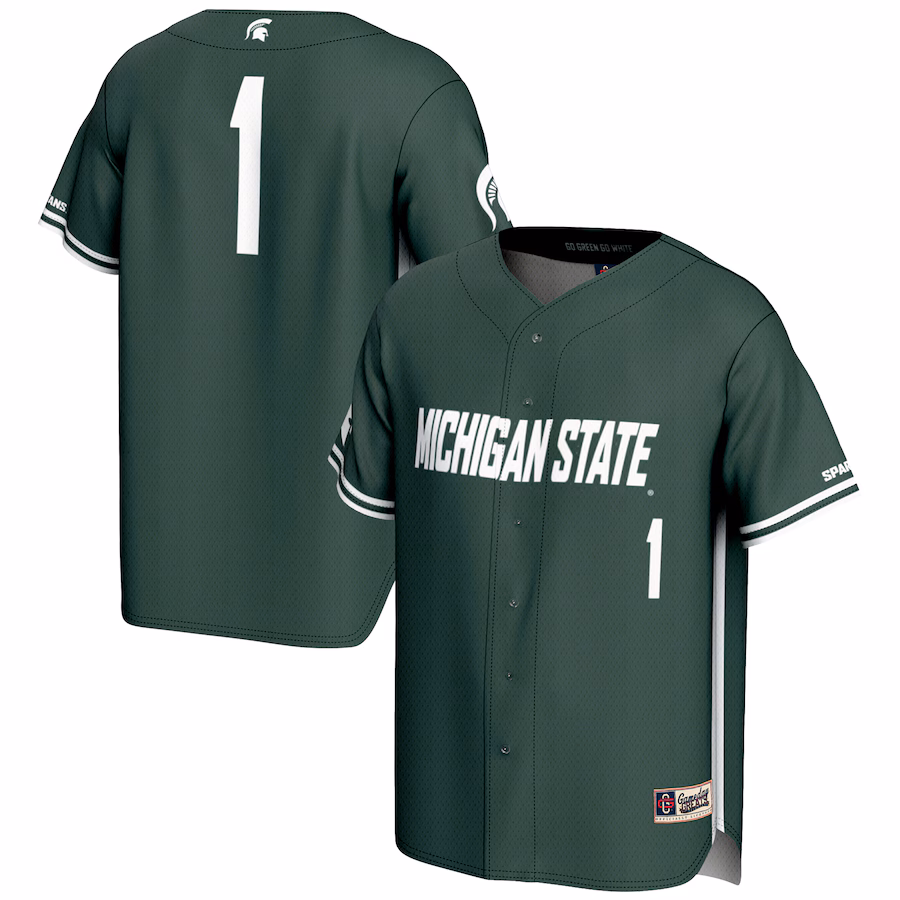 Unisex GameDay Greats #1 Green Michigan State Spartans Lightweight Baseball Jersey - Puhuasuan