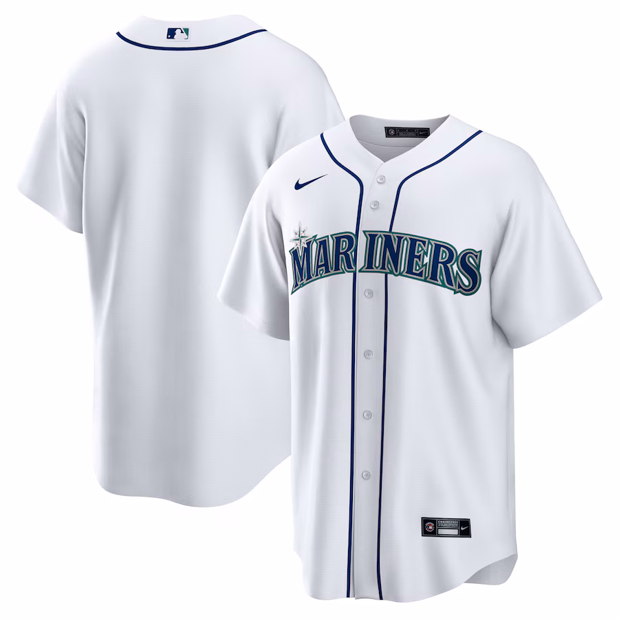 Men's Seattle Mariners Nike White Home Replica Team Jersey - Puhuasuan