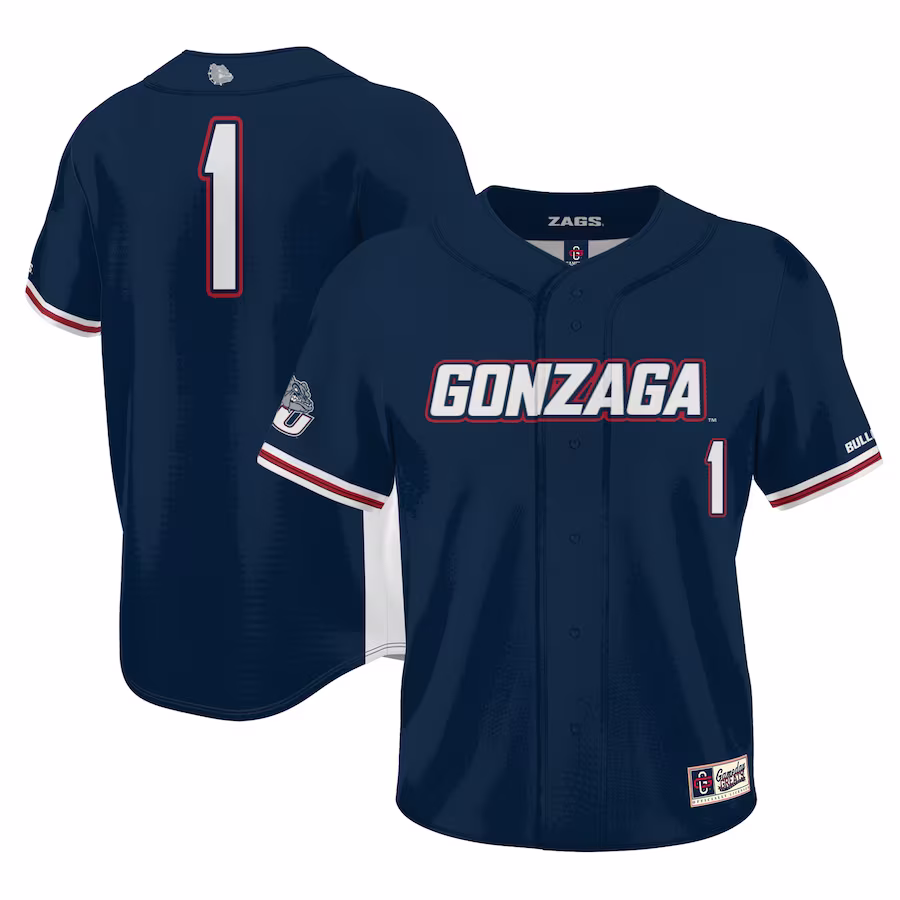 #1 Gonzaga Bulldogs GameDay Greats Youth Lightweight Baseball Jersey - Navy - Puhuasuan