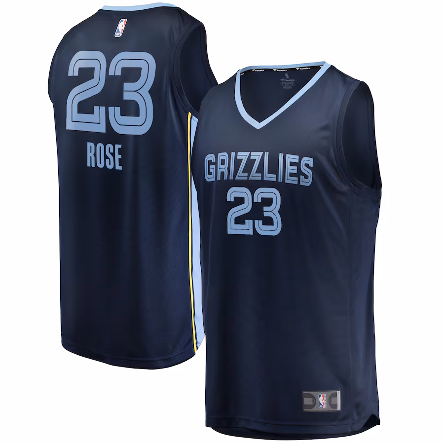 Youth Memphis Grizzlies Derrick Rose Fanatics Navy Fast Break Player Jersey - Icon Edition - Puhuasuan