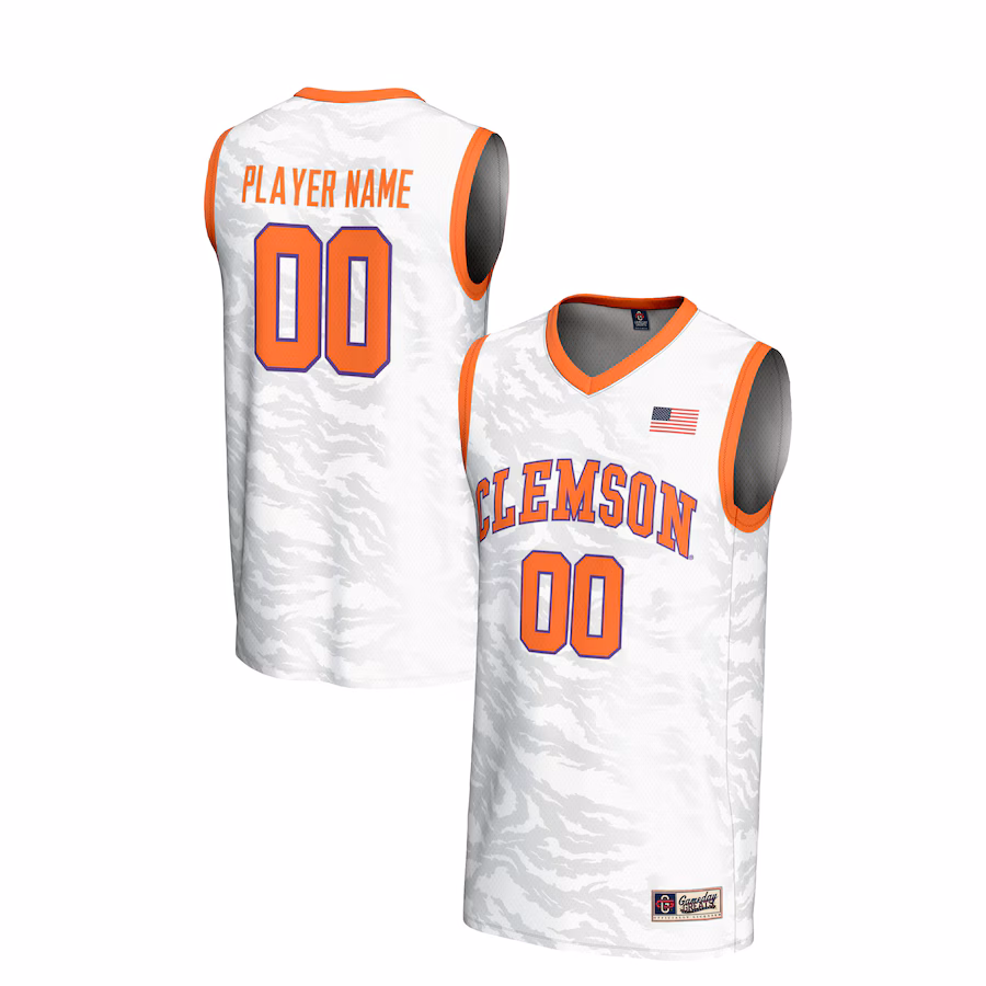 Clemson Tigers GameDay Greats Youth NIL Pick-A-Player Men's Basketball Lightweight Jersey - White - Puhuasuan