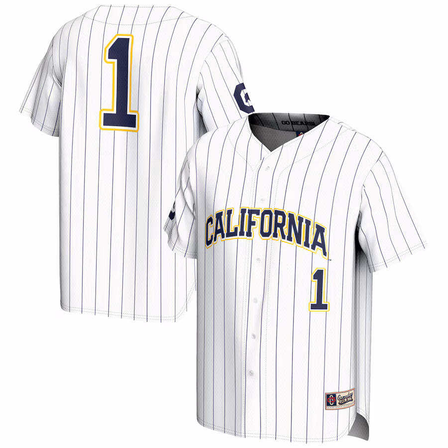 Men's GameDay Greats #1 White Cal Bears Lightweight Baseball Jersey - Puhuasuan