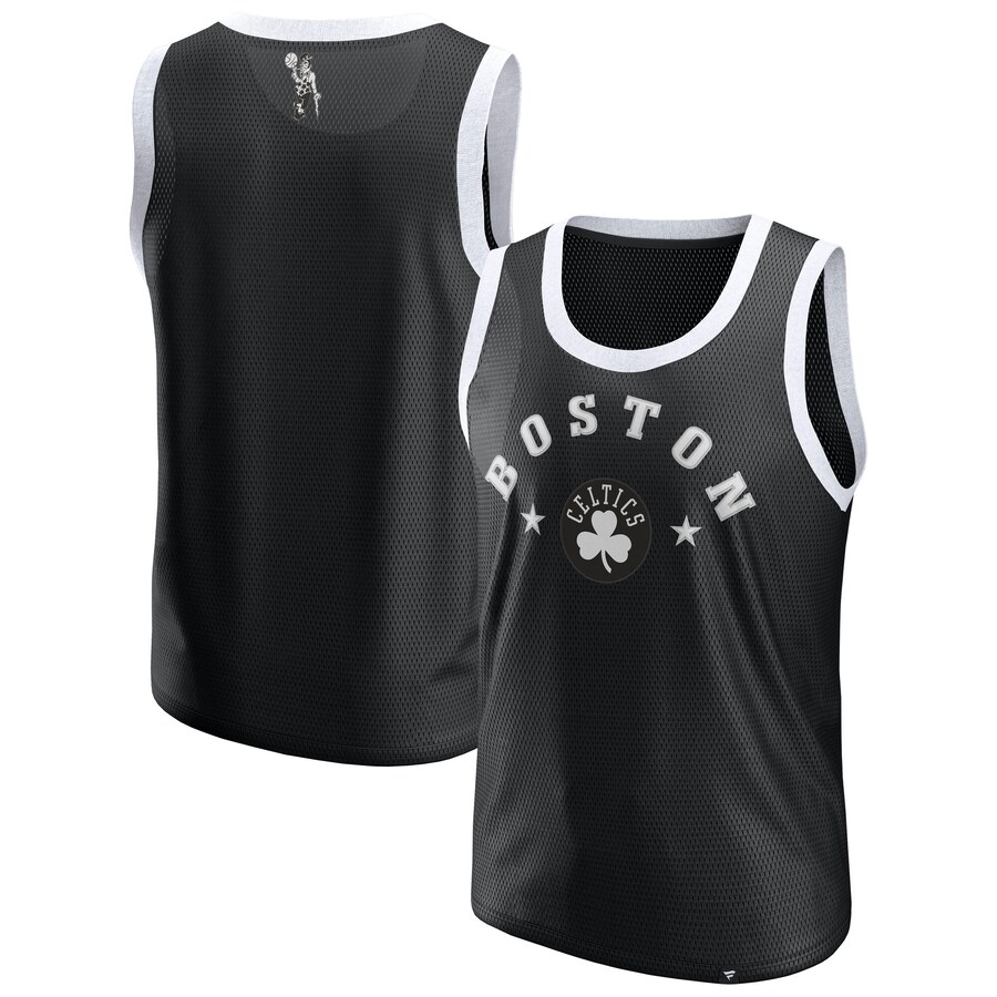 Men's Boston Celtics  Fanatics Black Mesh Tank Top - Puhuasuan