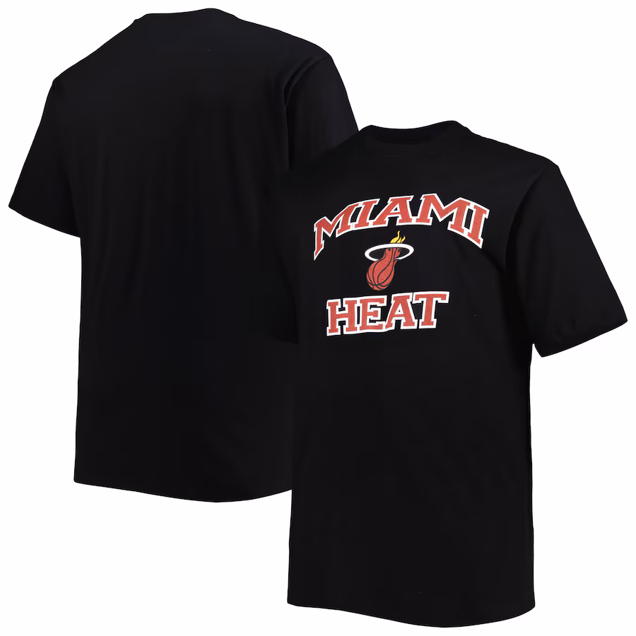 Men's Miami Heat Black Big & Tall Heart & Soul T-Shirt - Puhuasuan