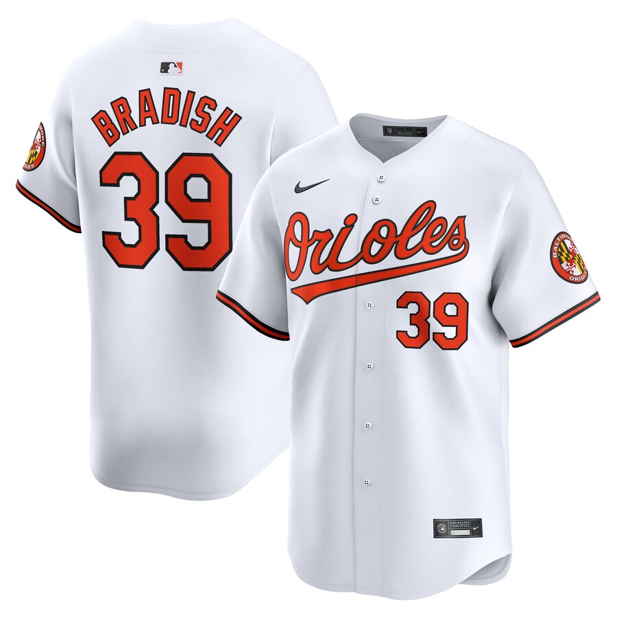 Men's Baltimore Orioles Kyle Bradish Nike White Home Limited Player Jersey - Puhuasuan
