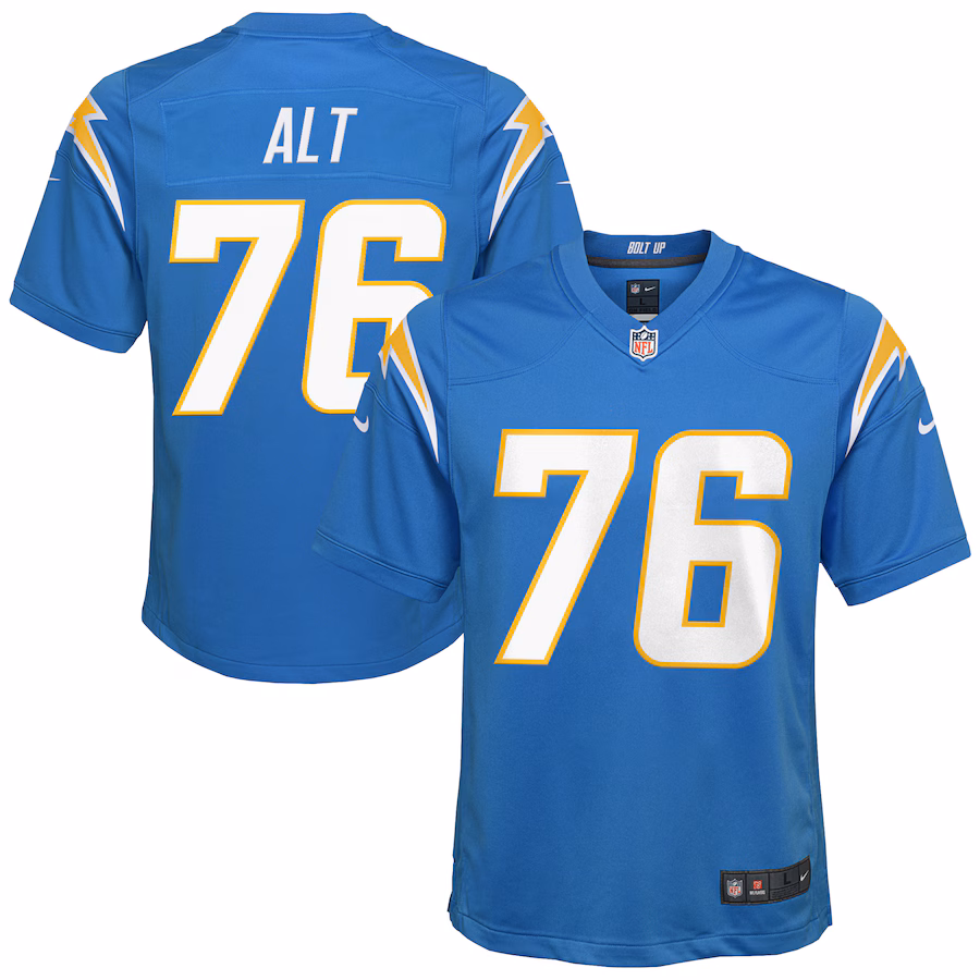 Youth Los Angeles Chargers Joe Alt Nike Powder Blue Player Game Jersey - Puhuasuan