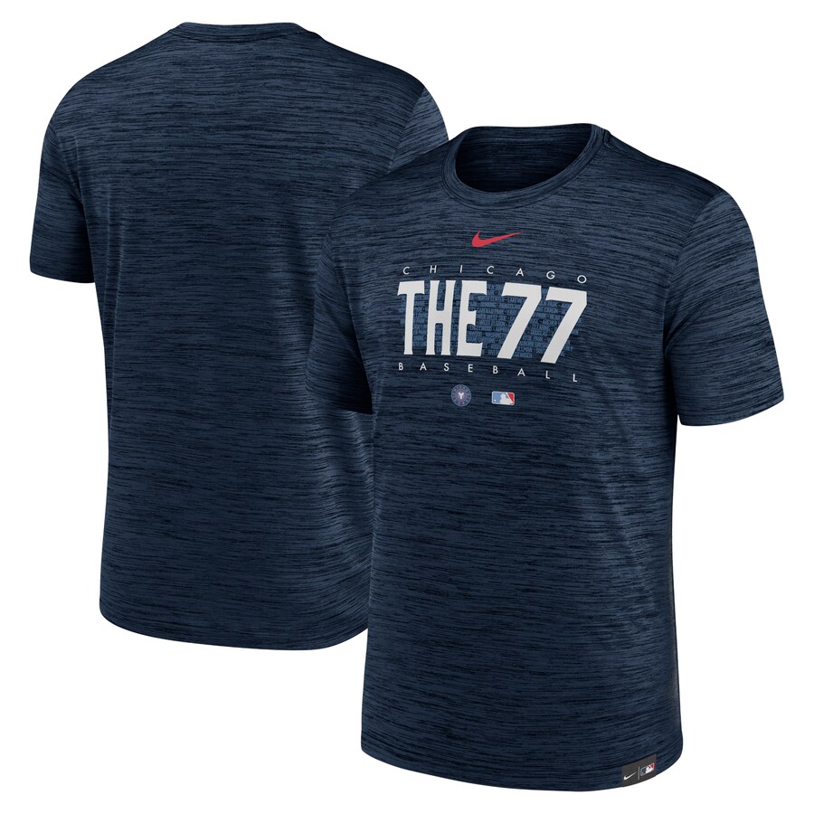 Men's Chicago Cubs Nike Navy City Connect Velocity Practice Performance T-Shirt - Puhuasuan