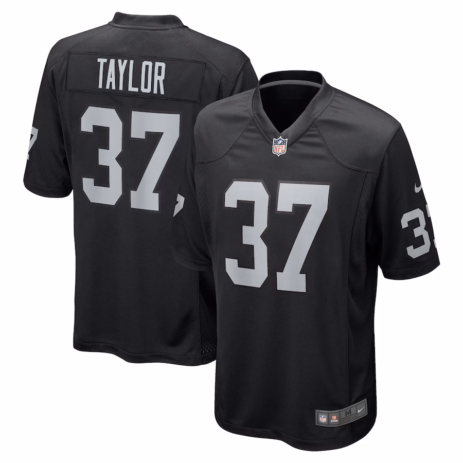 Men's Las Vegas Raiders Trey Taylor Nike Black Team Game Jersey - Puhuasuan