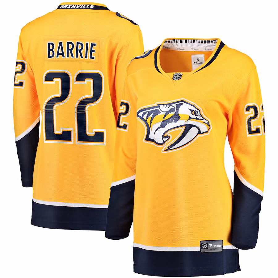 Women's Nashville Predators Tyson Barrie Fanatics Gold Home Breakaway Jersey - Puhuasuan
