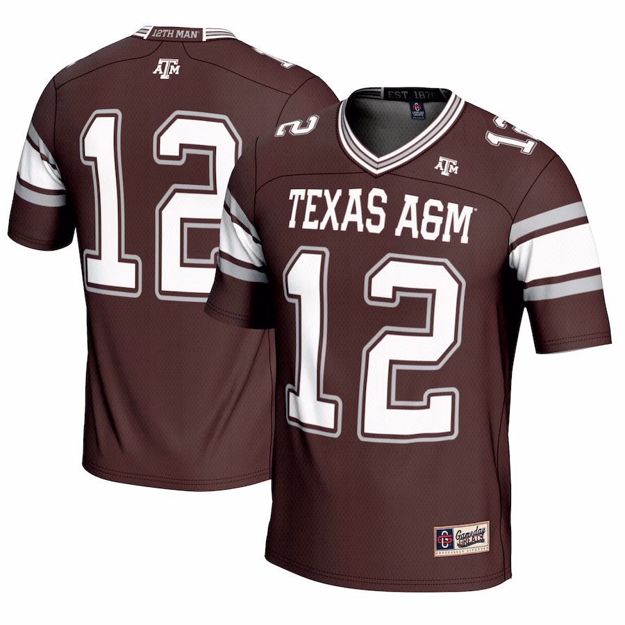 Men's GameDay Greats #12 Maroon Texas A&M Aggies Football Lightweight Fashion Jersey - Puhuasuan