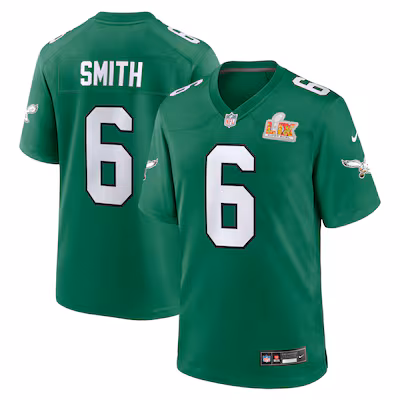 Men's Philadelphia Eagles DeVonta Smith Nike Kelly Green Super Bowl LIX 2nd Alternate Game Jersey - Puhuasuan