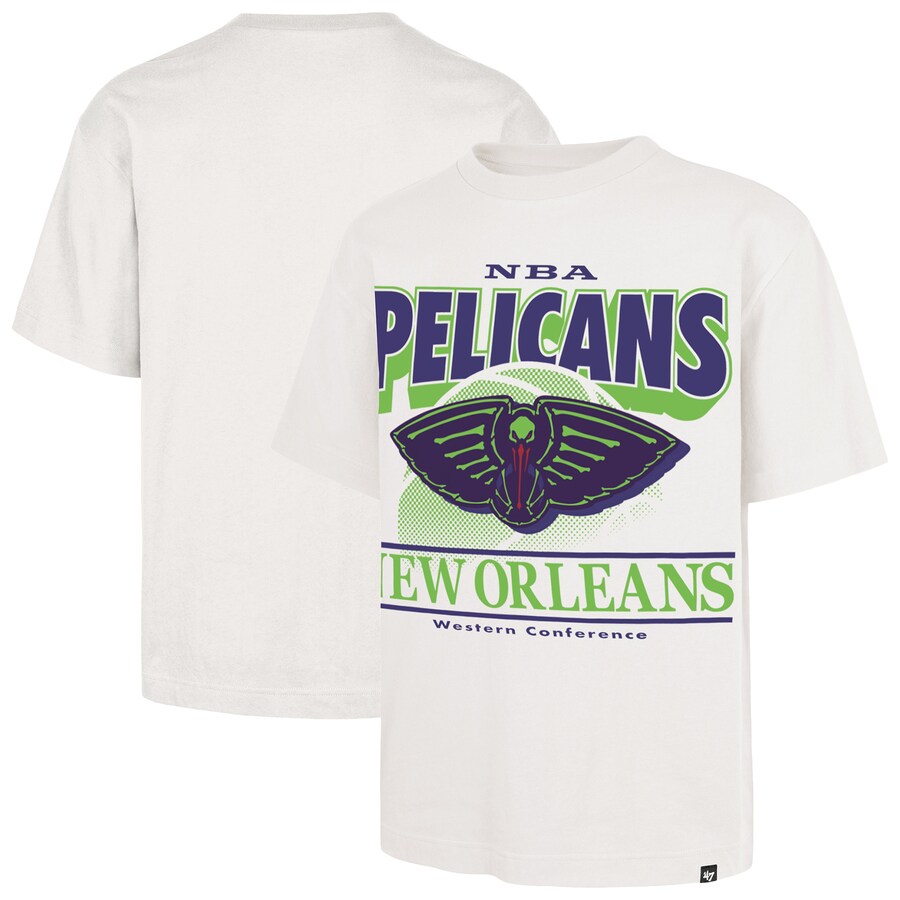 Men's New Orleans Pelicans  '47 White City Edition Shifty Foundation T-Shirt - Puhuasuan