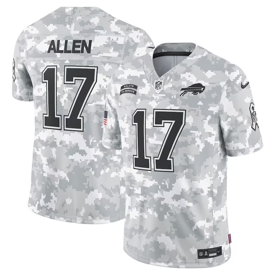 Men's Buffalo Bills Josh Allen Nike Arctic Camo 2024 Salute to Service Limited Jersey - Puhuasuan