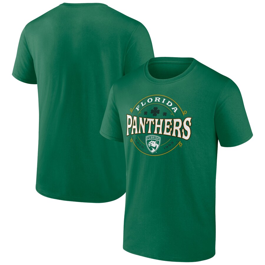 Men's Florida Panthers Kelly Green St. Patrick's Day Lucky T-Shirt - Puhuasuan