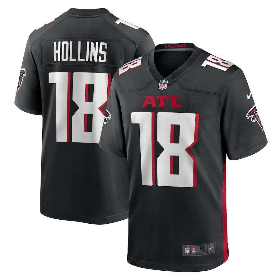 Men's Atlanta Falcons Mack Hollins Nike Black Game Player Jersey - Puhuasuan