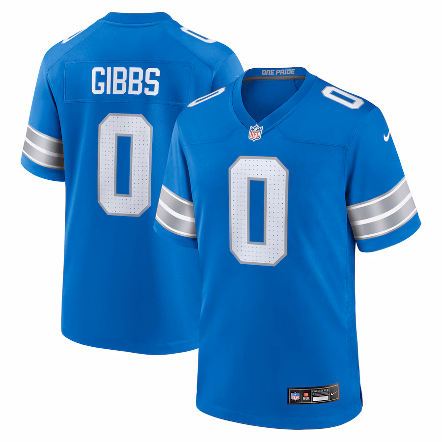 Men's Detroit Lions Jahmyr Gibbs Nike Blue Game Player Jersey - Puhuasuan