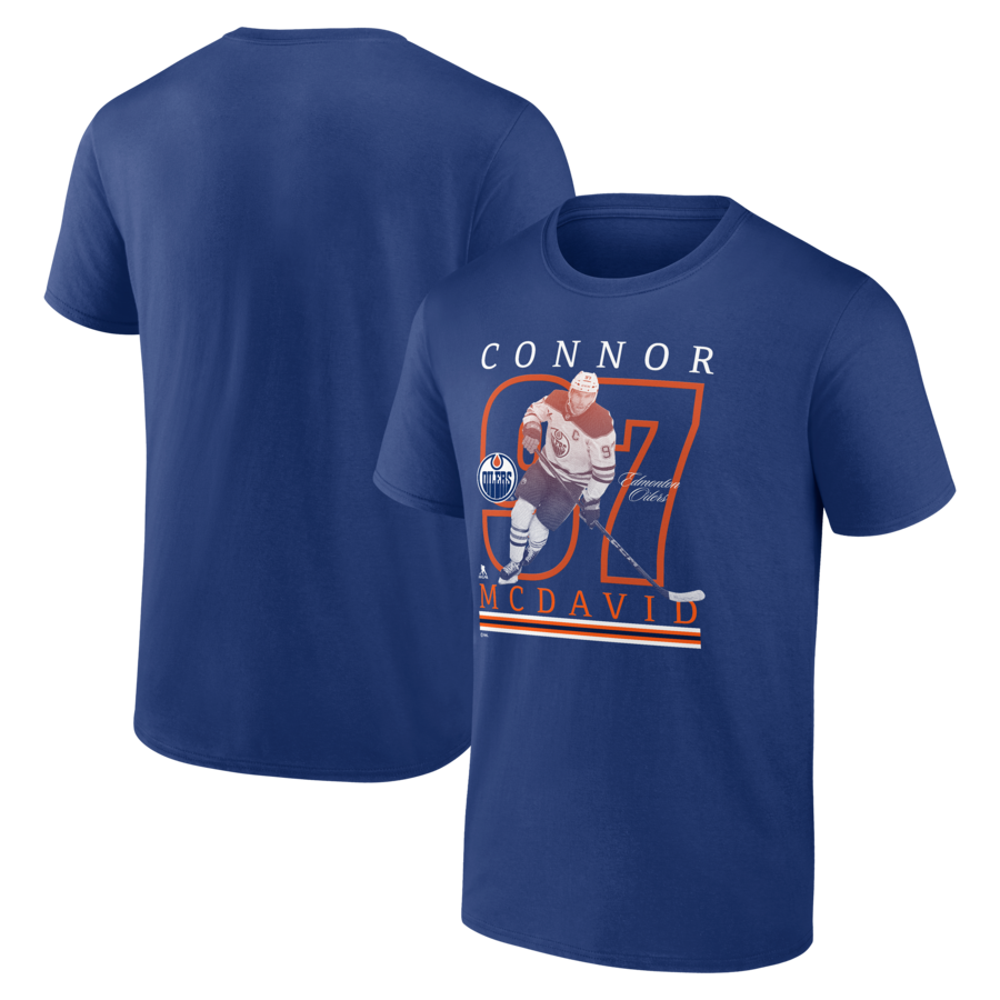 Men's Edmonton Oilers Connor McDavid Royal Player Show T-Shirt - Puhuasuan