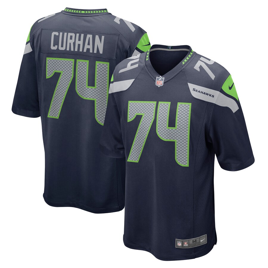 Men's Seattle Seahawks Jake Curhan Nike College Navy Game Jersey - Puhuasuan