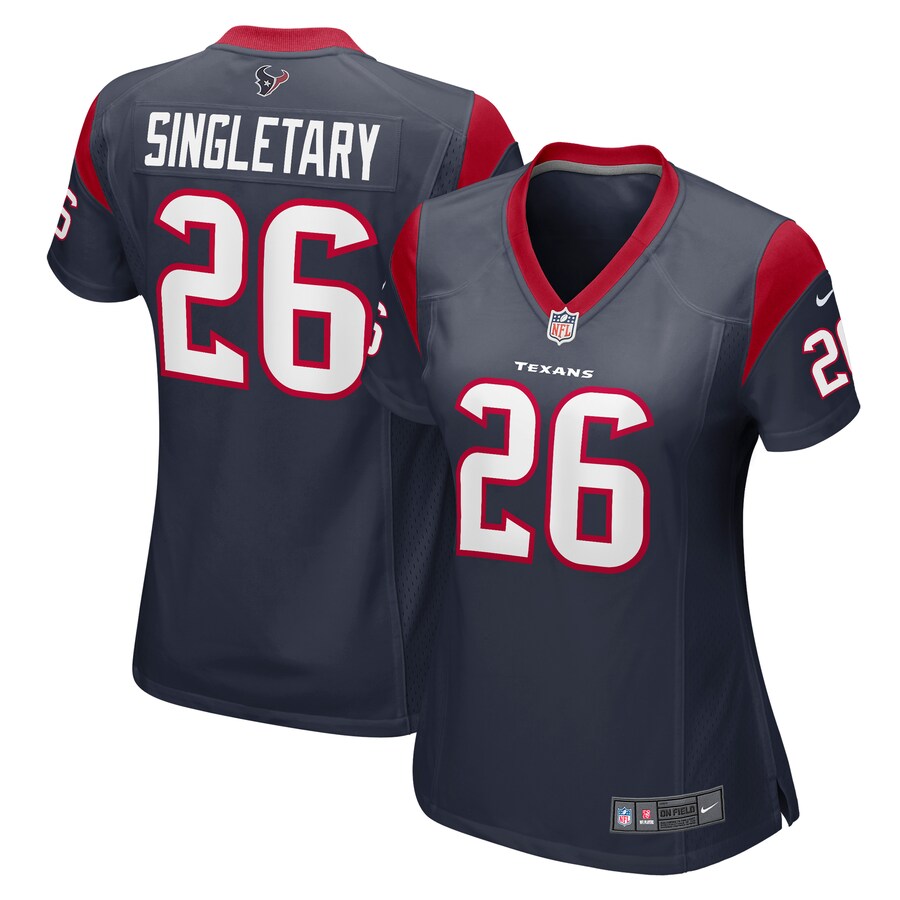 Women's Houston Texans Devin Singletary Nike Navy Team Game Jersey - Puhuasuan
