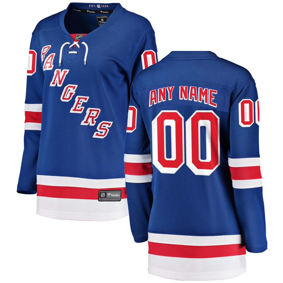 Women's New York Rangers Fanatics Branded Blue Home Breakaway Custom Jersey - Puhuasuan