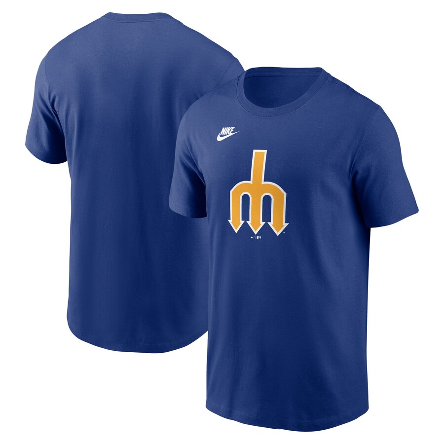 Men's Seattle Mariners Nike Royal Cooperstown Collection Team Logo T-Shirt - Puhuasuan