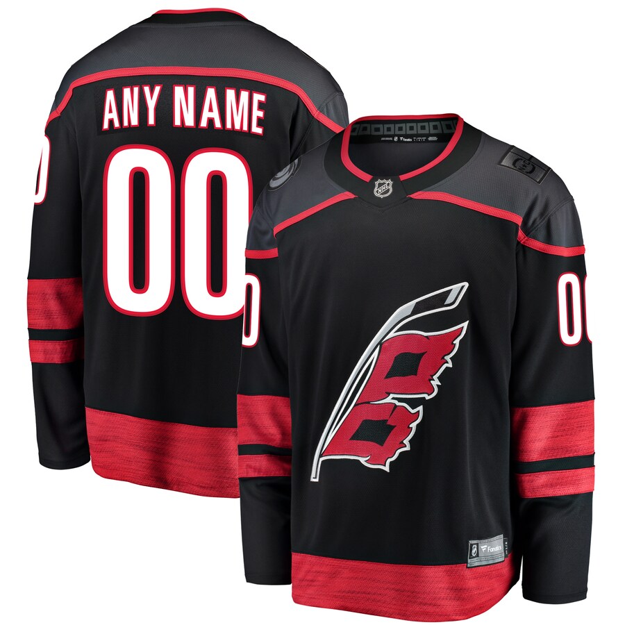 Men's Carolina Hurricanes Fanatics Branded Black Home Breakaway Custom Jersey - Puhuasuan