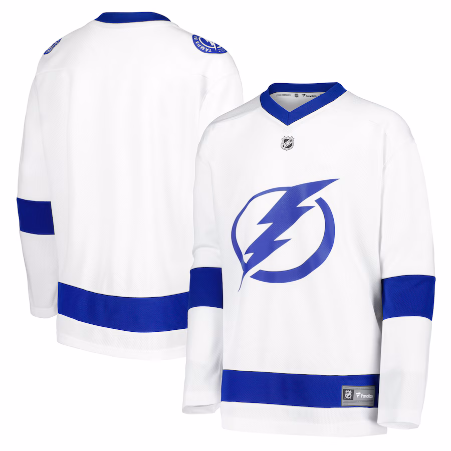 Youth Tampa Bay Lightning Fanatics White Away Replica Blank Jersey - Puhuasuan