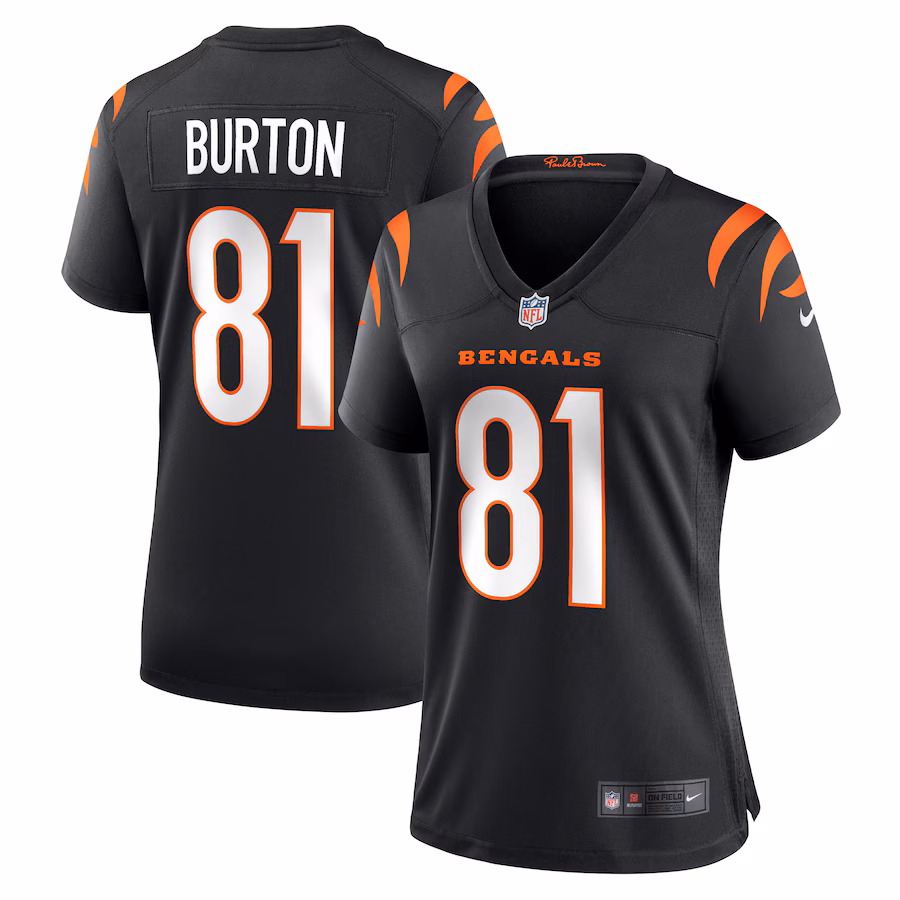 Women's Cincinnati Bengals Jermaine Burton Nike Black Game Jersey - Puhuasuan
