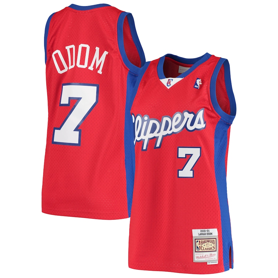 Men's LA Clippers Lamar Odom Mitchell & Ness Red 2000/01 Hardwood Classics Swingman Jersey - Puhuasuan