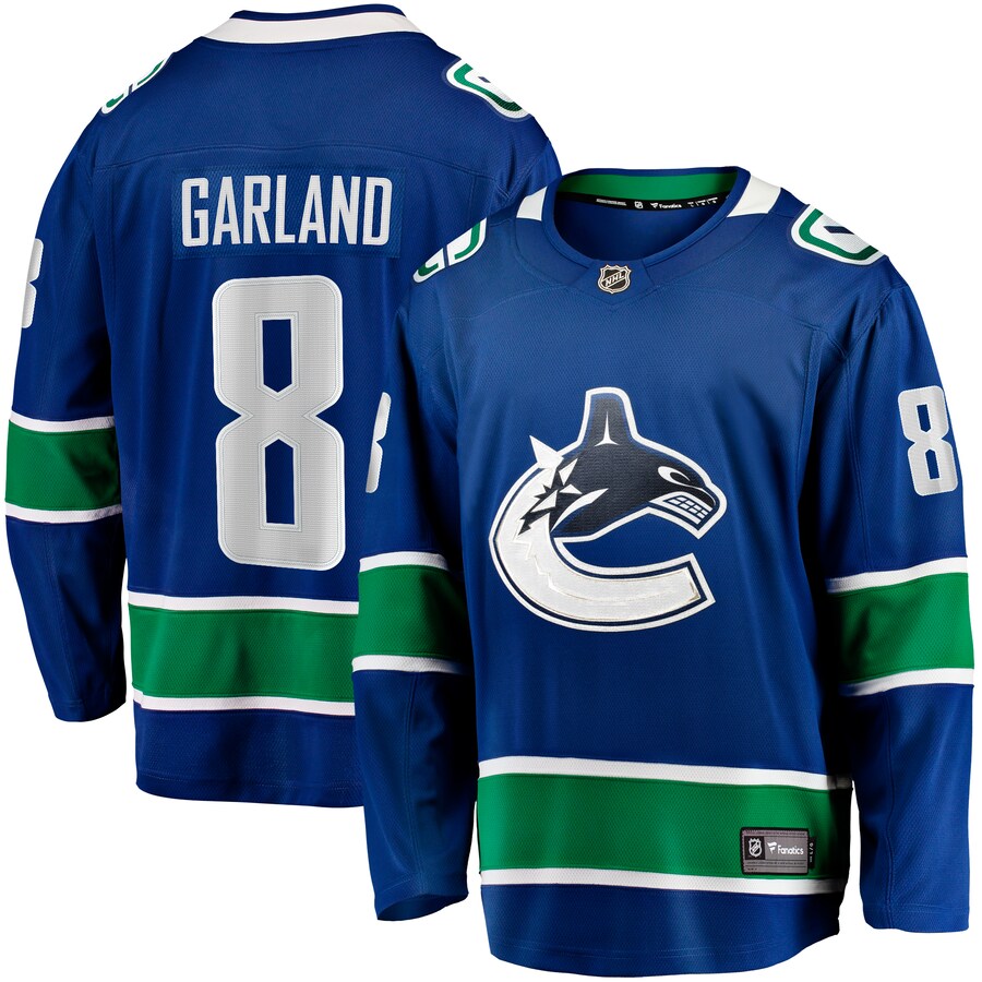 Men's Vancouver Canucks Conor Garland Fanatics Branded Blue Home Breakaway Jersey - Puhuasuan