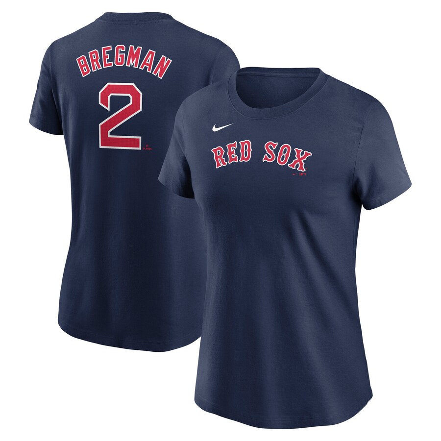 Women's Boston Red Sox Alex Bregman Nike Navy Fuse Name & Number T-Shirt - Puhuasuan