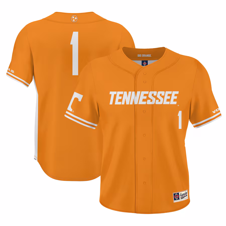 #1 Tennessee Volunteers GameDay Greats Youth Lightweight Baseball Jersey - Tennessee Orange - Puhuasuan