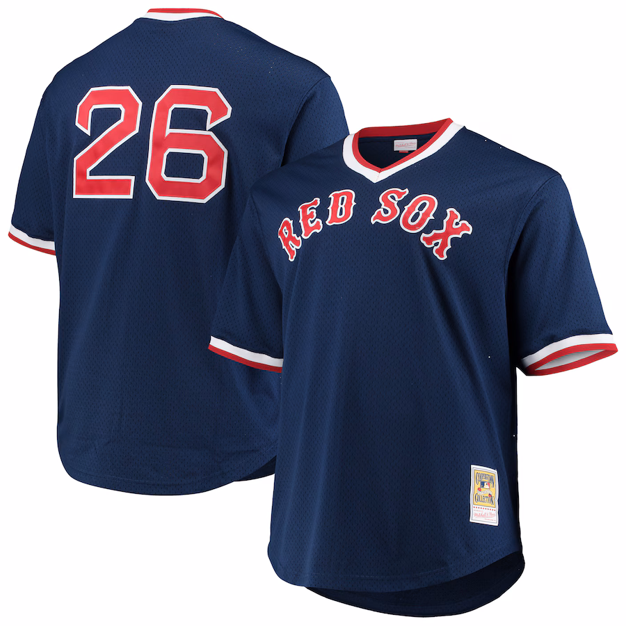 Men's Boston Red Sox Wade Boggs Mitchell & Ness Navy Big & Tall Cooperstown Collection Mesh Batting Practice Jersey - Puhuasuan