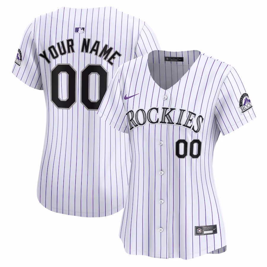 Women's Colorado Rockies Nike White Home Limited Custom Jersey - Puhuasuan
