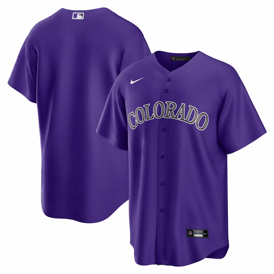 Men's Colorado Rockies Nike Purple Alternate Replica Team Jersey - Puhuasuan