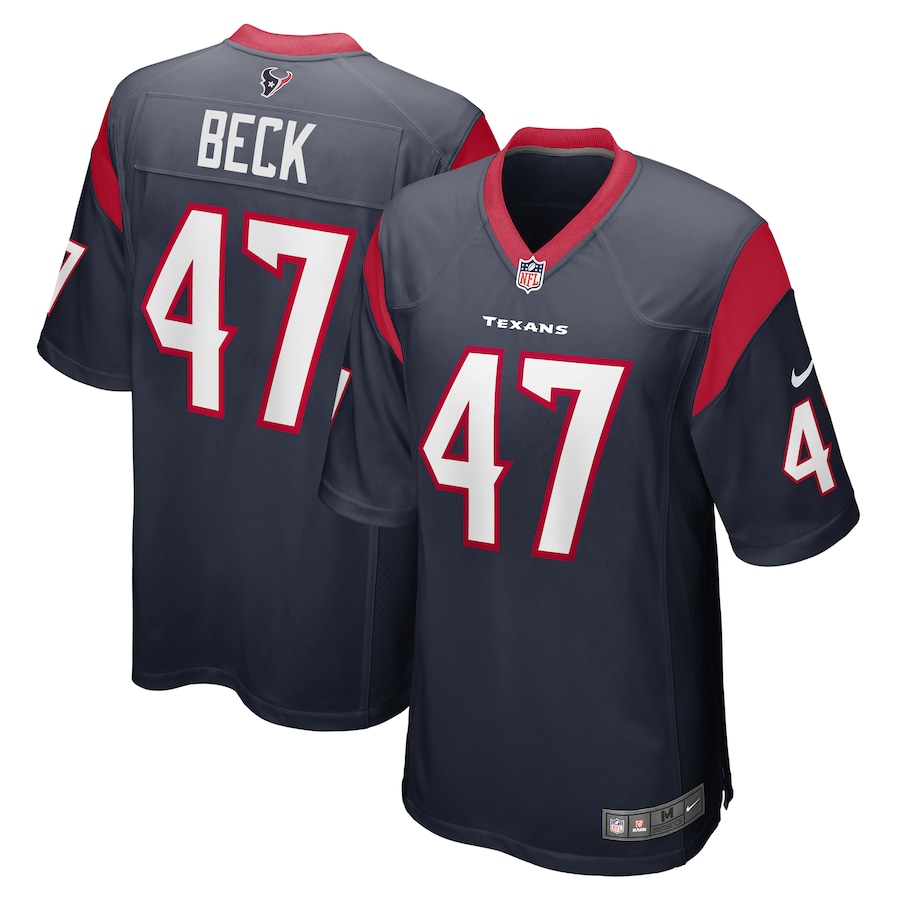 Men's Houston Texans Andrew Beck Nike Navy Game Player Jersey - Puhuasuan