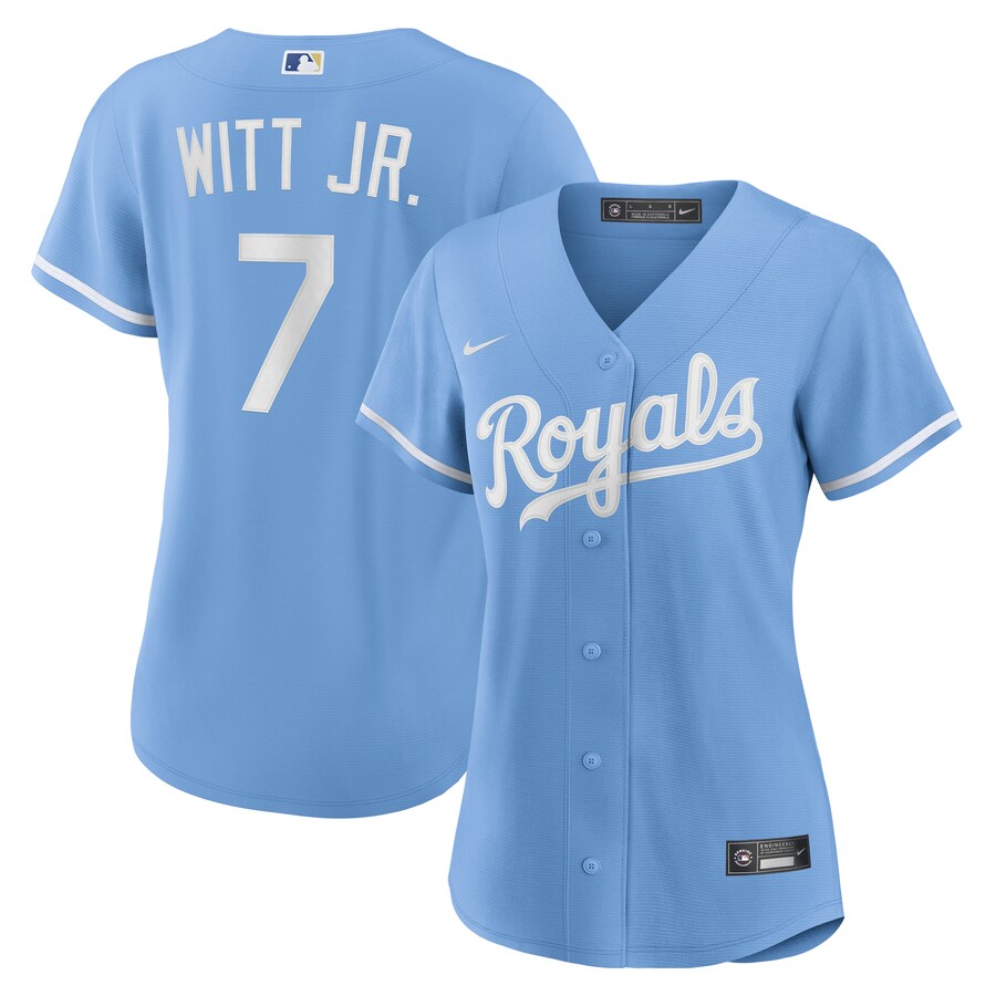 Women's Kansas City Royals Bobby Witt Jr. Nike Light Blue Alternate Replica Player Jersey - Puhuasuan