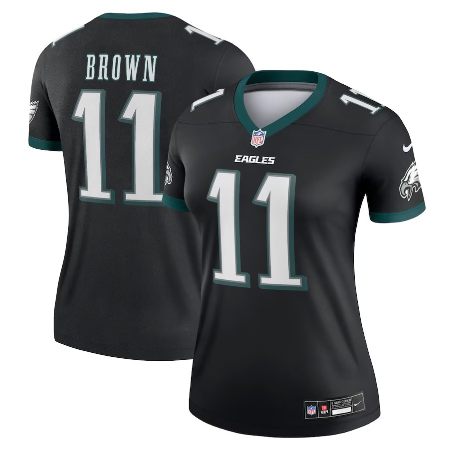 Women's Philadelphia Eagles A.J. Brown Nike Black Alternate Legend Player Performance Top - Puhuasuan