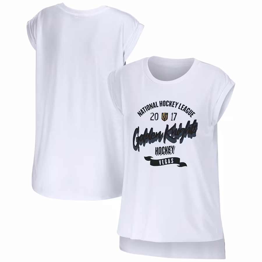 Women's Vegas Golden Knights WEAR by Erin Andrews White Domestic Tank Top - Puhuasuan