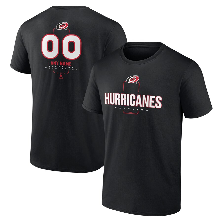 Men's Carolina Hurricanes Black Personalized Name & Number Midfielder T-Shirt - Puhuasuan