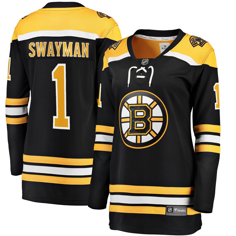 Women's Boston Bruins Jeremy Swayman Fanatics Branded Black 2017/18 Home Breakaway Jersey - Puhuasuan