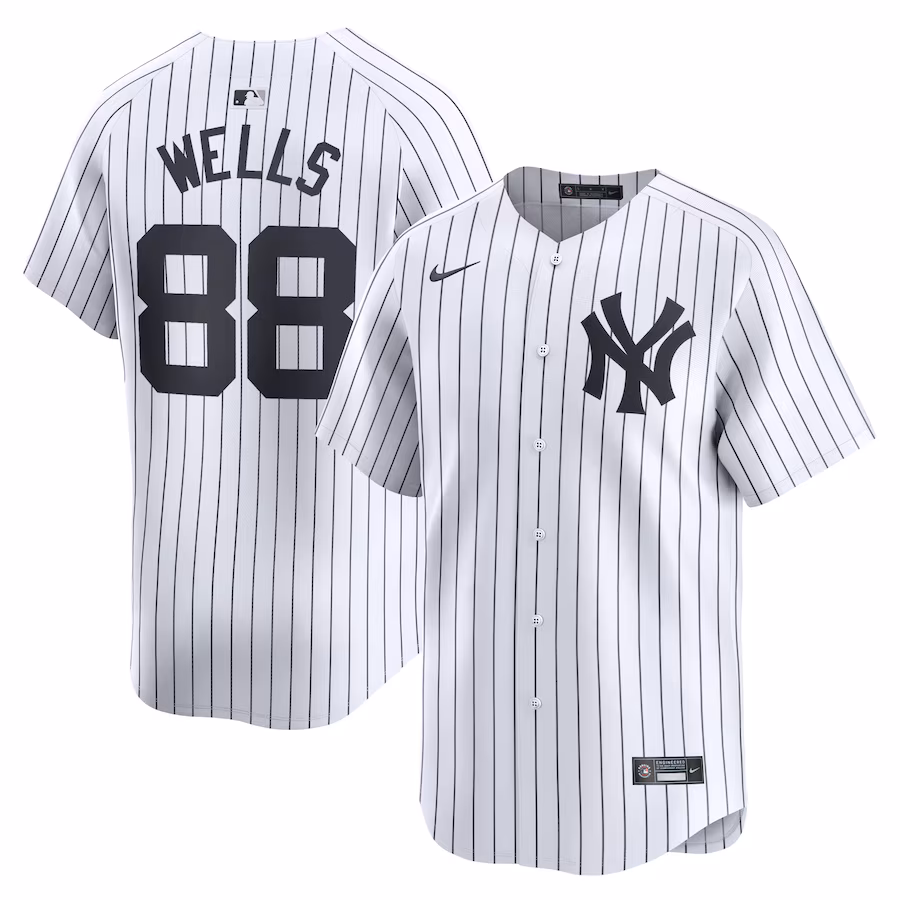 Men's New York Yankees Austin Wells Nike White Home Limited Player Jersey - Puhuasuan