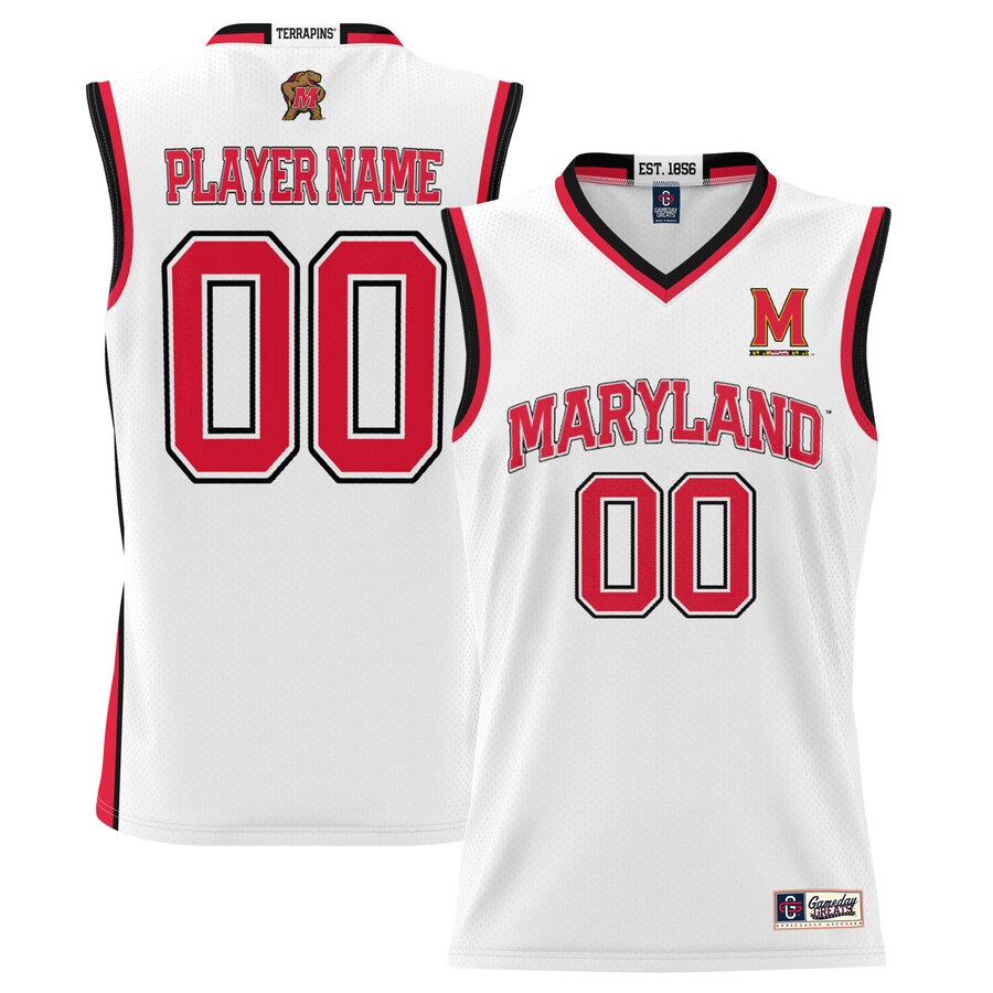 Maryland Terrapins GameDay Greats Men's NIL Pick-A-Player Lightweight Basketball Jersey - White - Puhuasuan