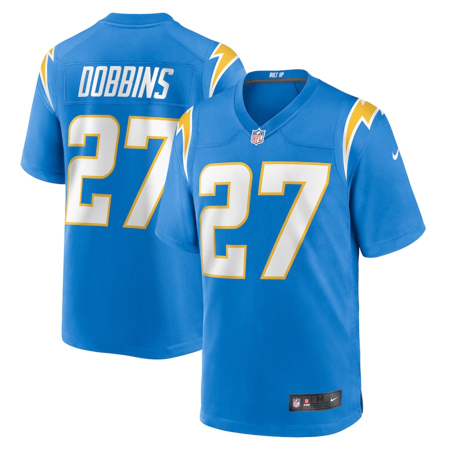Men's Los Angeles Chargers J.K. Dobbins Nike  Powder Blue Team Game Jersey - Puhuasuan
