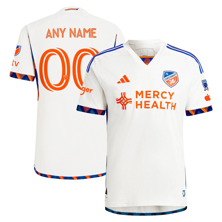 Men's FC Cincinnati  adidas White 2024 The Canvas Kit Authentic Custom Jersey - Puhuasuan