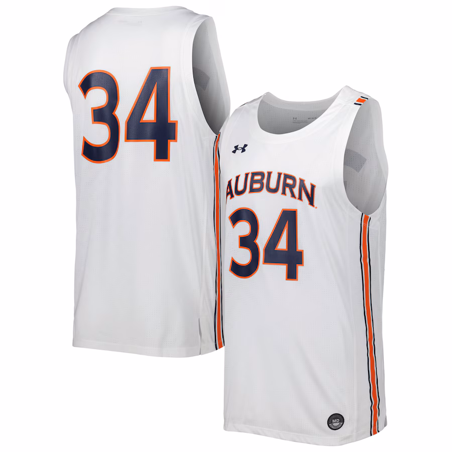 Men's Under Armour White Auburn Tigers Replica Basketball Jersey - Puhuasuan