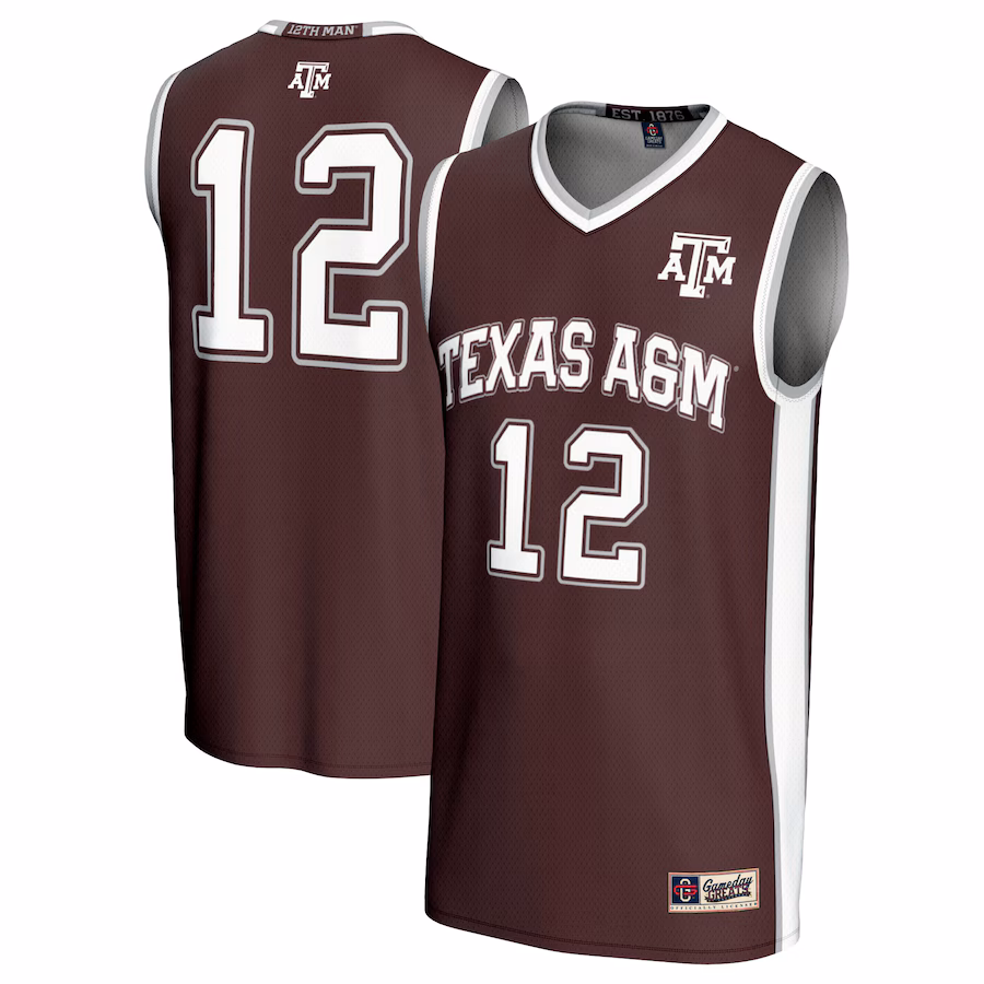 Youth GameDay Greats #12 Maroon Texas A&M Aggies Basketball Lightweight Fashion Jersey - Puhuasuan