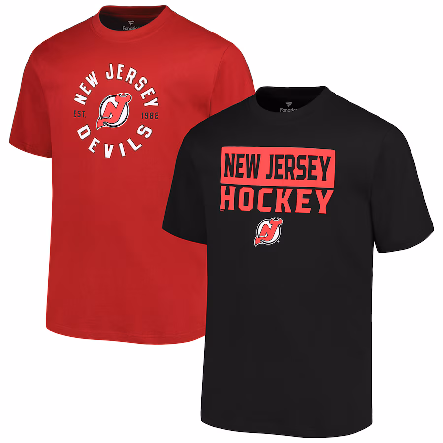 Men's New Jersey Devils Fanatics Big & Tall 2-Pack T-Shirt Set - Puhuasuan
